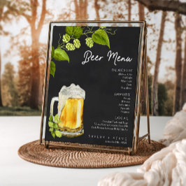 Poster Cardápio de Cerveja de Casamento Love Is Brewing