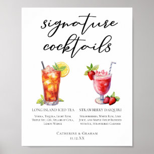 Poster Cardápio de Coquetéis Especiais de Casamento Tropi