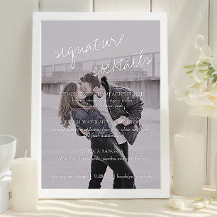 Poster Cardápio de Coquetéis Preto e Branco de Brittany S
