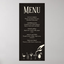 Poster cardápio de coquetel moderno de meio de século do 