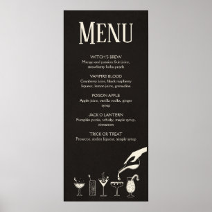 Poster cardápio de coquetel moderno de meio de século do