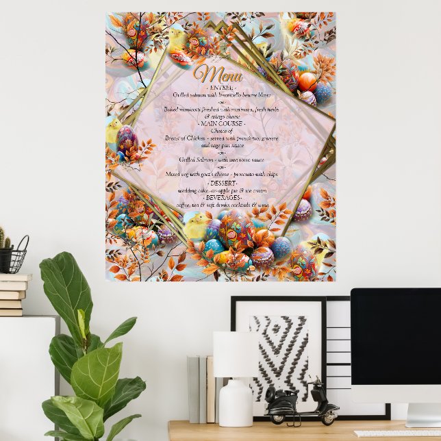 Poster Cardápio de Domingo de Páscoa (Escritório em casa)