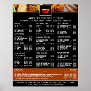 Poster Cardápio de Restaurante Chinês
