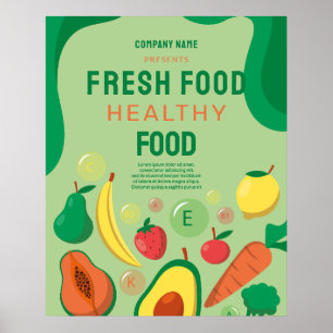 Poster Cardápio de restaurante de catering de comida fres