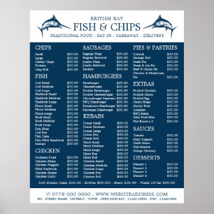 Poster Cardápio de Restaurante Fish & Chip Shop