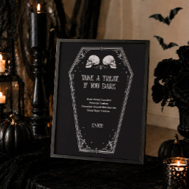 Poster Cardápio de Sobremesas Skull Gothic Halloween Chá