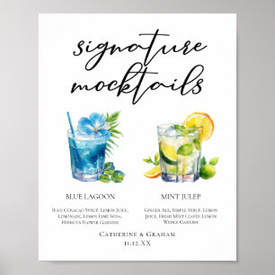 Poster Cardápio de Verão de Coquetéis Virtuais com Marca
