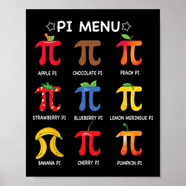 Poster Cardápio Pi Professor de Matemática Pi Day Engraça (Frente)