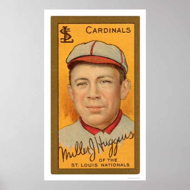 Poster Cardeais Miller Huggins Baseball 1911 (Frente)