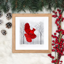 Cardeal para a Arte de inverno de Snowy