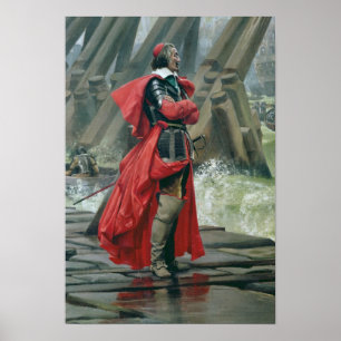Poster Cardeal Richelieu na parede de mar no La