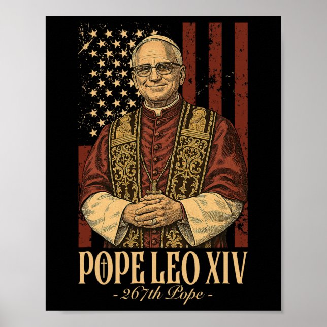 Poster Cardeal Robert Prevost Papa Leo Xiv (Frente)