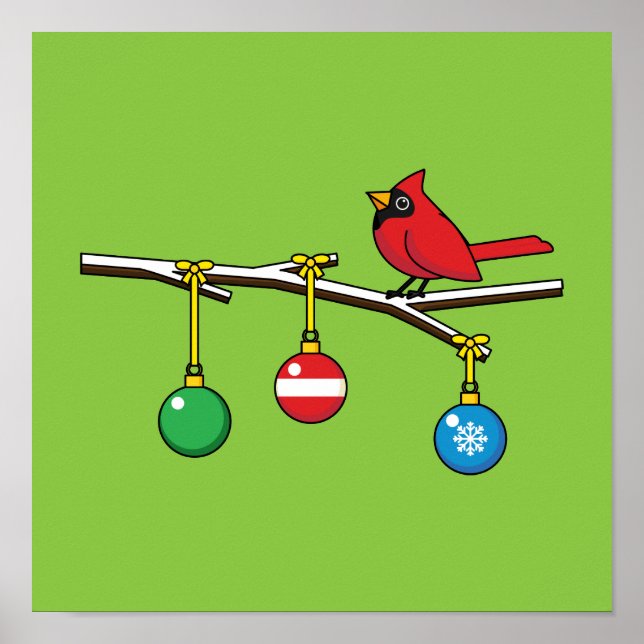 Poster Cardeal Vermelho no Ramal da Bare de Natal (Frente)