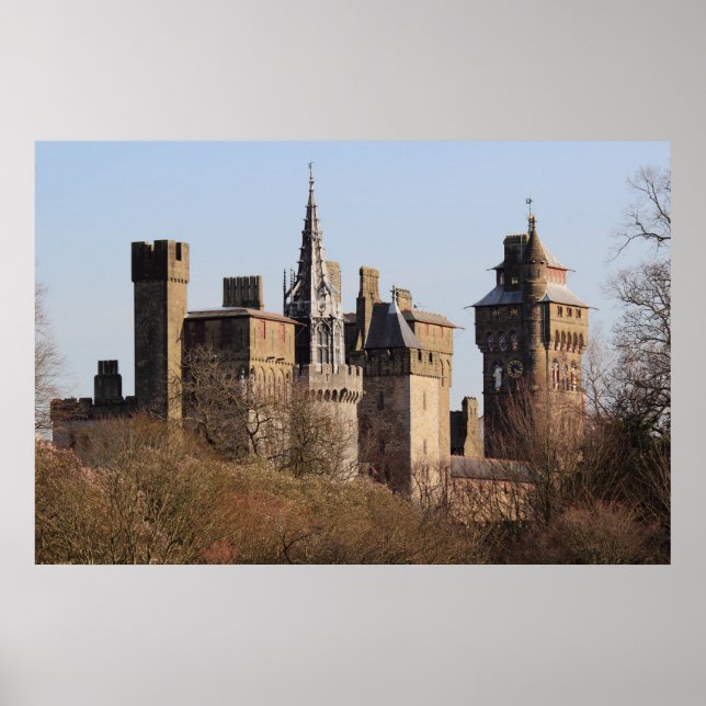 Poster Cardiff Castle in the Early Spring Sunlight (Frente)