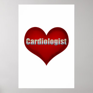 Pôster Cardiologista Coração Vermelho