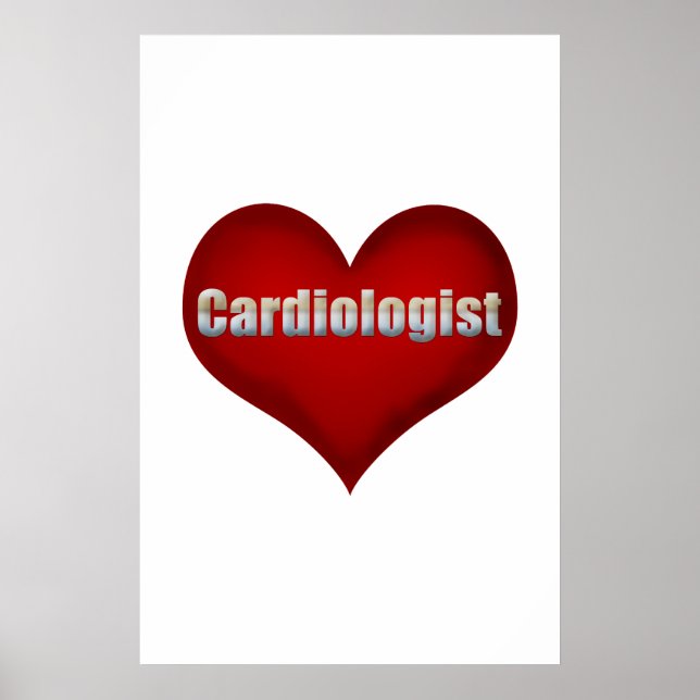 Pôster Cardiologista Coração Vermelho (Frente)