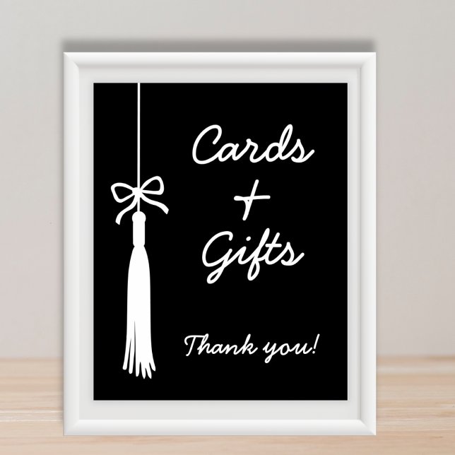 Poster Cards & Gifts Bow Black Coquette Graduation Sign (Cards & Gifts Bow Black Coquette Graduation Sign)