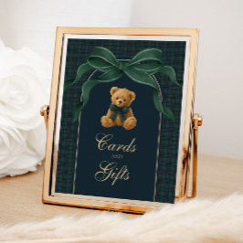 Poster Cards & Gifts: Plaid Polo Teddy Bear Baby Shower