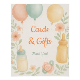 Pôster Cards & Gifts Poster | Soft Watercolor Decor