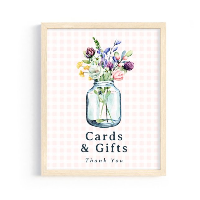 Poster Cards & Gifts Sign Rustic Wildlflower Mason Jar (Criador carregado)