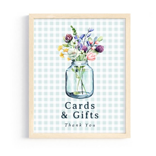 Poster Cards & Gifts Sign Rustic Wildlflower Mason Jar (Criador carregado)