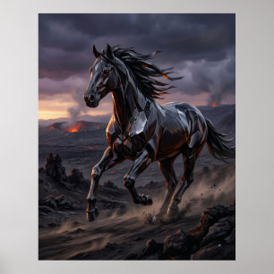 Poster Carga da Tempestade do Cavalo de Obsidiana