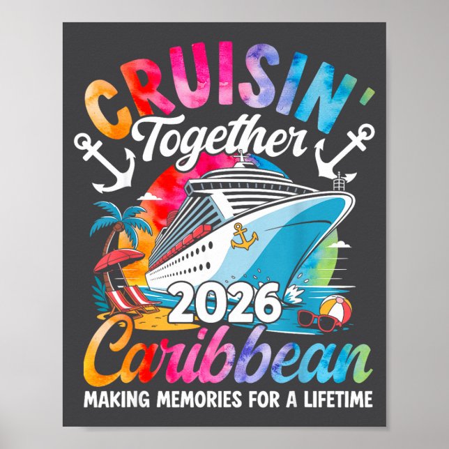 Poster Caribbean Cruise Family Vacation 2026 Cruisin’ Tog (Frente)