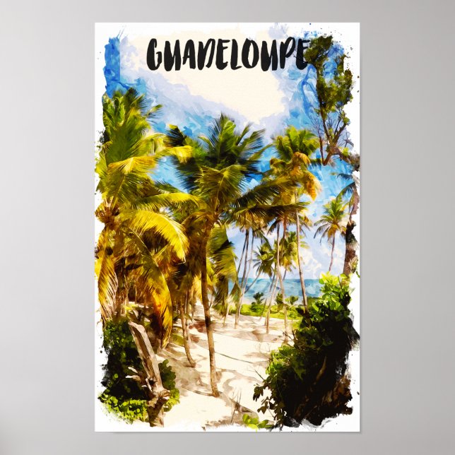 Poster Caribe da Ilha Tropical de Guadalupe (Frente)