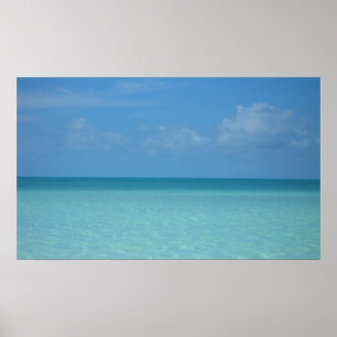 Poster Caribe Horizonte Turquesa Tropical Azul