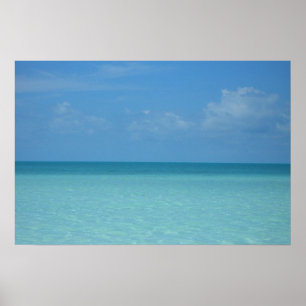 Poster Caribe Horizonte Turquesa Tropical Azul