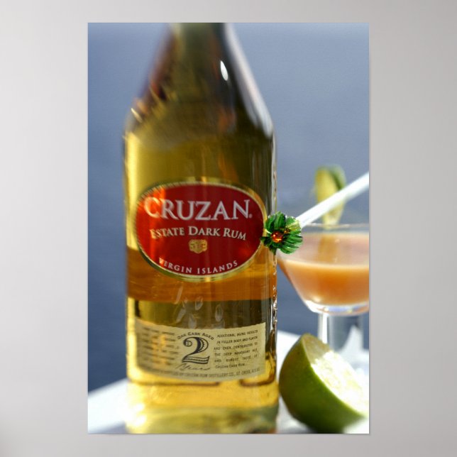 Pôster Caribe, Ilhas Virgens. Cruzan Estate Dark (Frente)