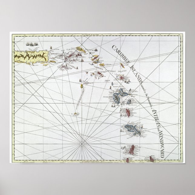PÔSTER CARIBE: MAP, 1775 (Frente)