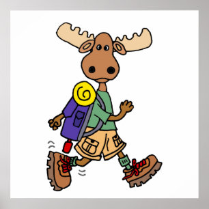 Poster Caricatura de Hiker de Moose