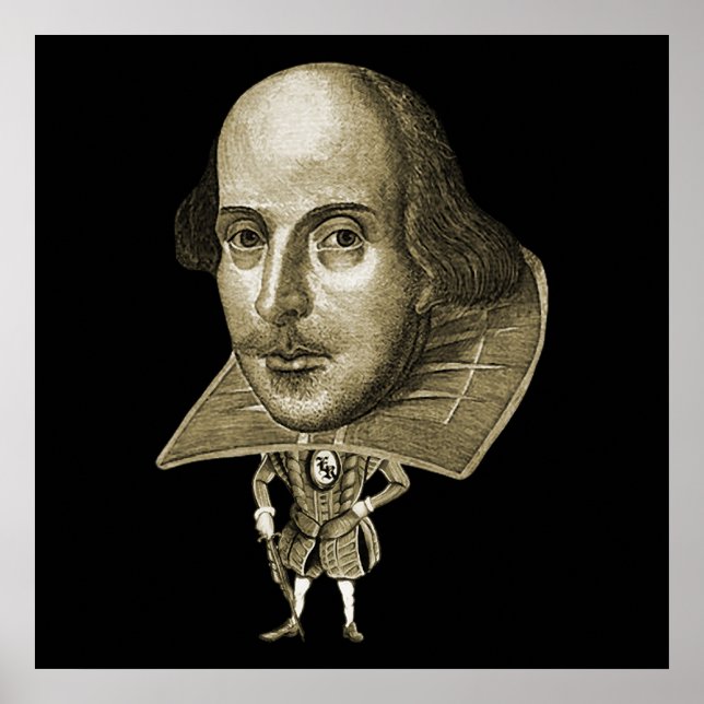 Pôster Caricatura de Shakespeare (Frente)