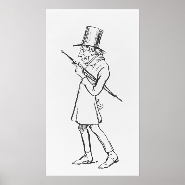 Poster Caricatura de Soren Aabye Kierkegaard (Frente)