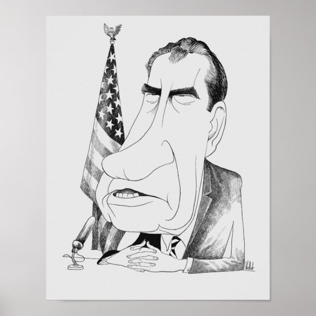 Poster Caricatura Nixon - Edmund Valtman - Circa 1970 (Frente)