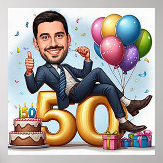 Poster "Caricatura personalizada – Envie sua foto para o
