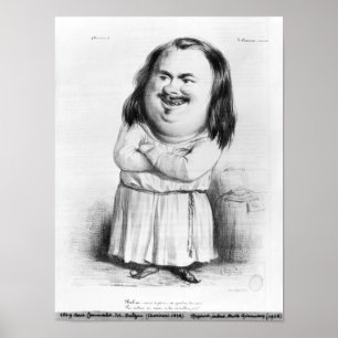 Poster Caricature of Honore de Balzac