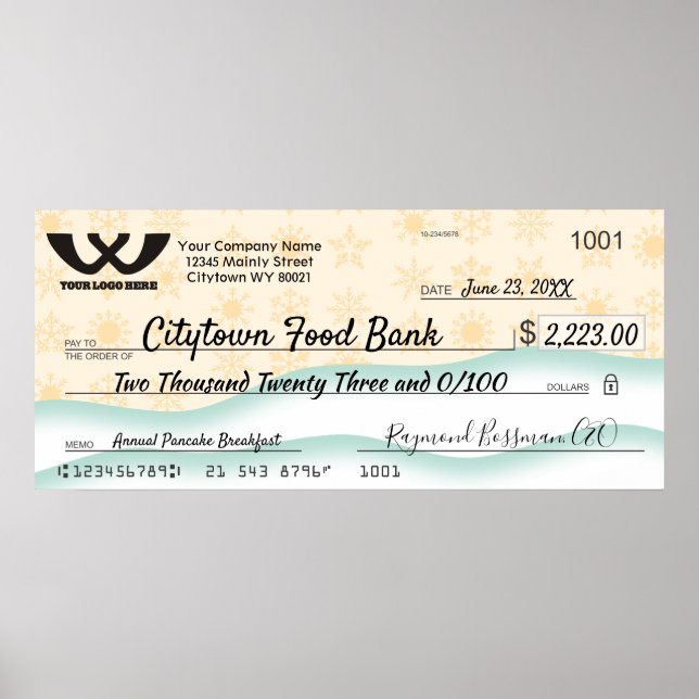 Poster Caridade gigante Faux checar flocos de neve de Nat (Frente)