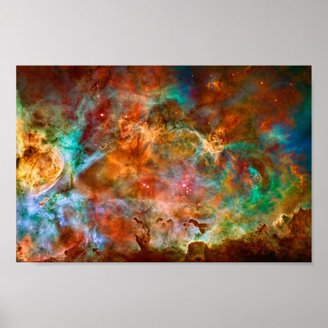 Poster Carina Nebula no Argo Navis beleza no espaço (Frente)