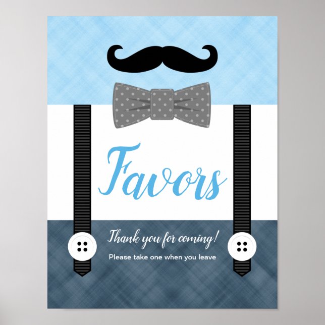 Poster Carinha marinho azul chá de fraldas sinal de favor (Frente)