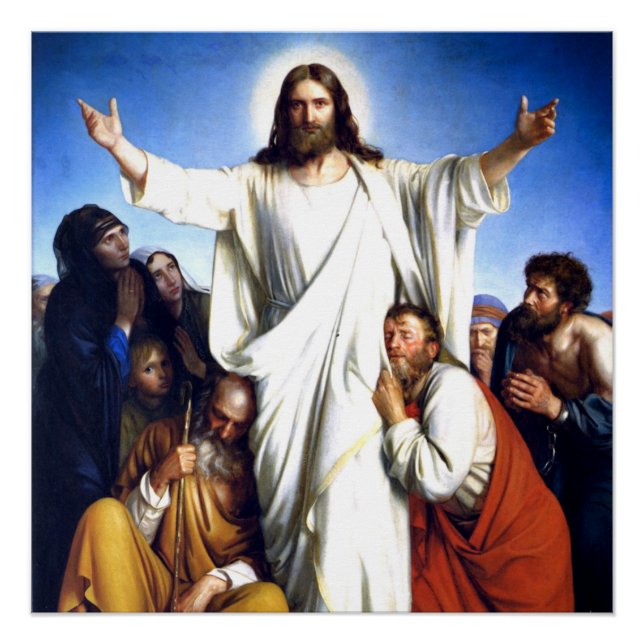 Pôster Carl Bloch trabalho de arte, Christus Consolator (Frente)