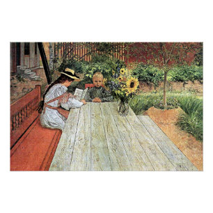 Pôster Carl Larsson - A Primeira Lição