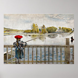 Pôster Carl Larsson art: Pesca de Lisbeth