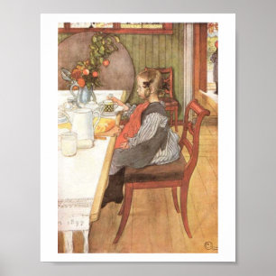 Pôster Carl Larsson, o infeliz café da manhã da última ri