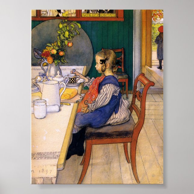Poster Carl Larsson, o infeliz café da manhã da última ri (Frente)