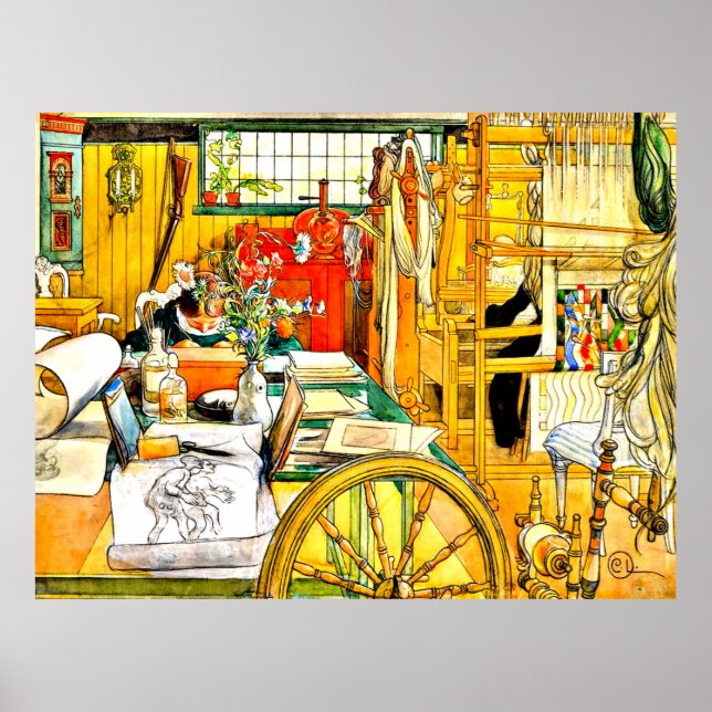 Poster Carl Larsson - O Workshop (Frente)