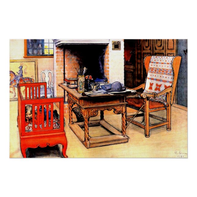 Pôster Carl Larsson - Peek-a-Boo (Frente)