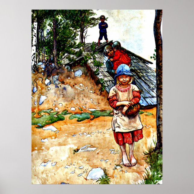 Poster Carl Larsson. Pelo Porão, (Frente)