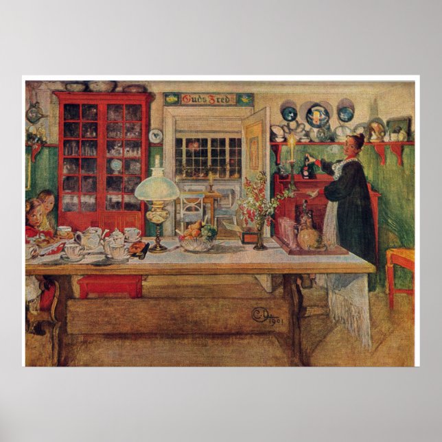 Pôster Carl Larsson se preparando para um jogo (Frente)